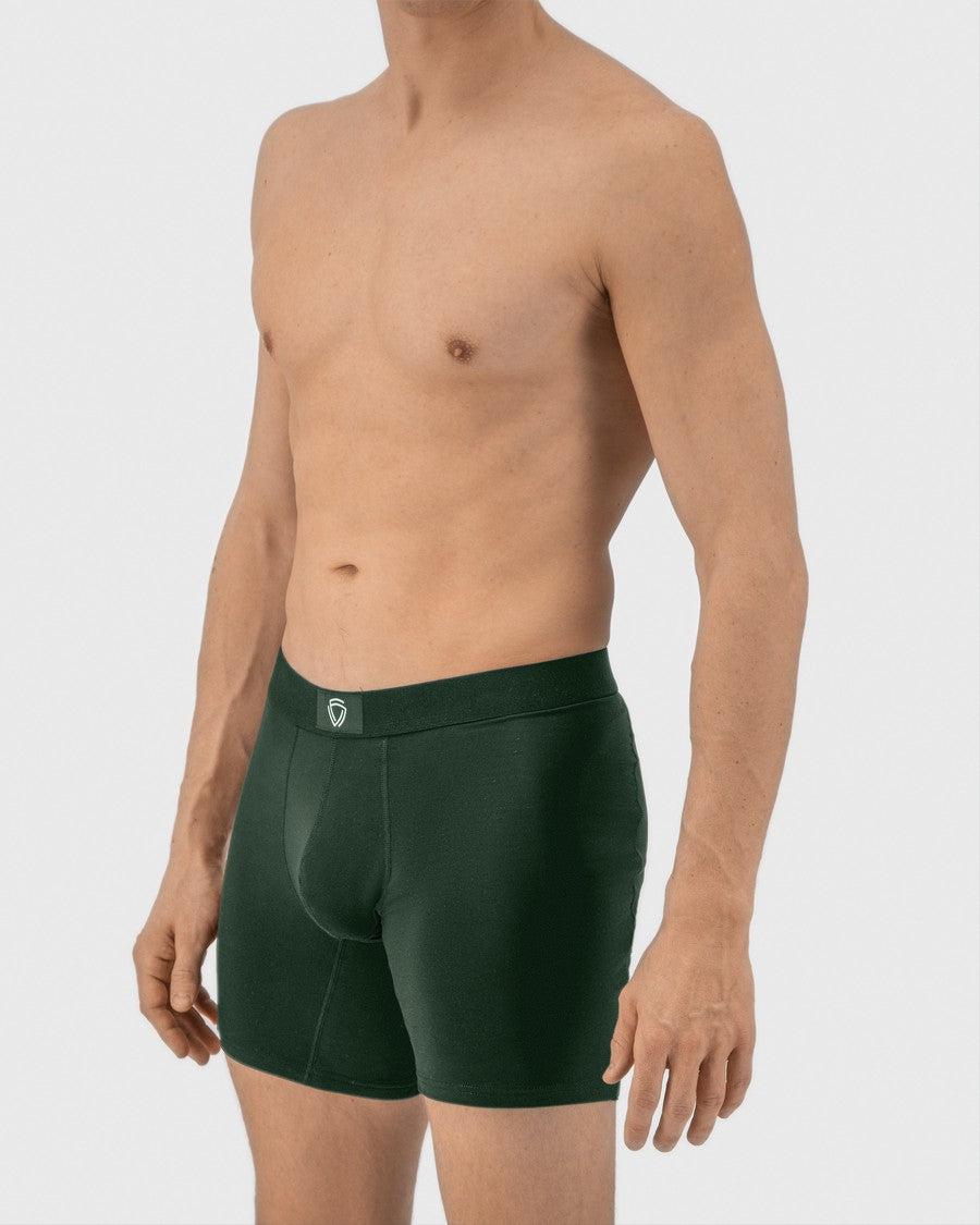 boxer, boxer briefs, compressie, donkergroen, middenlengte